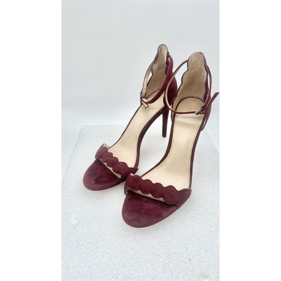 Rachel Zoe Stiletto Heels Burgundy Wine Size Ankle Strap 9.5 - Picture 2 of 8